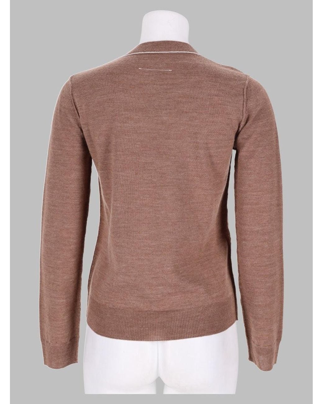 MM6 by Maison Margiela Brown Wool Blend Fitted Knit Sweater