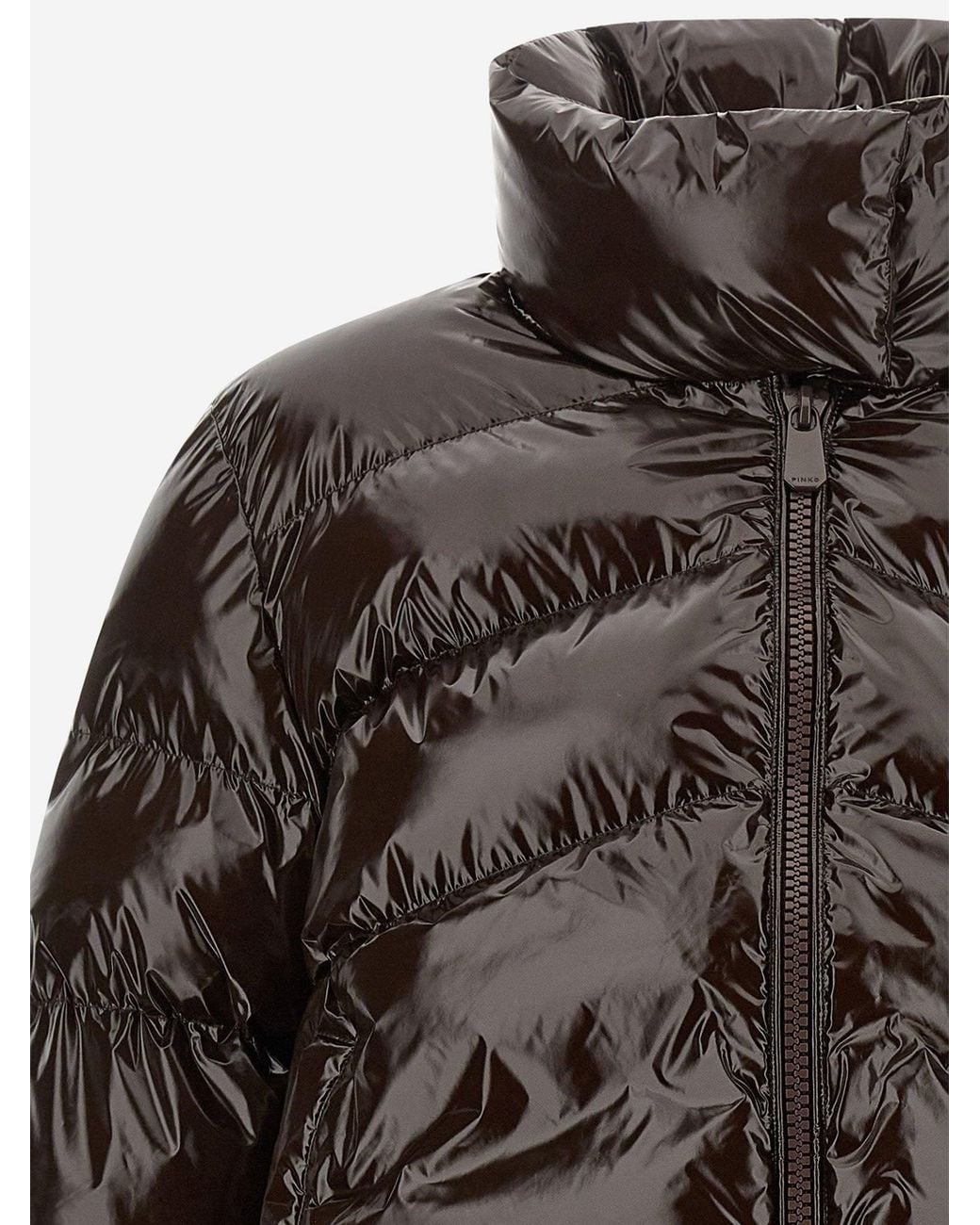 Pinko Nylon Gewatteerd Donsjack in het Black