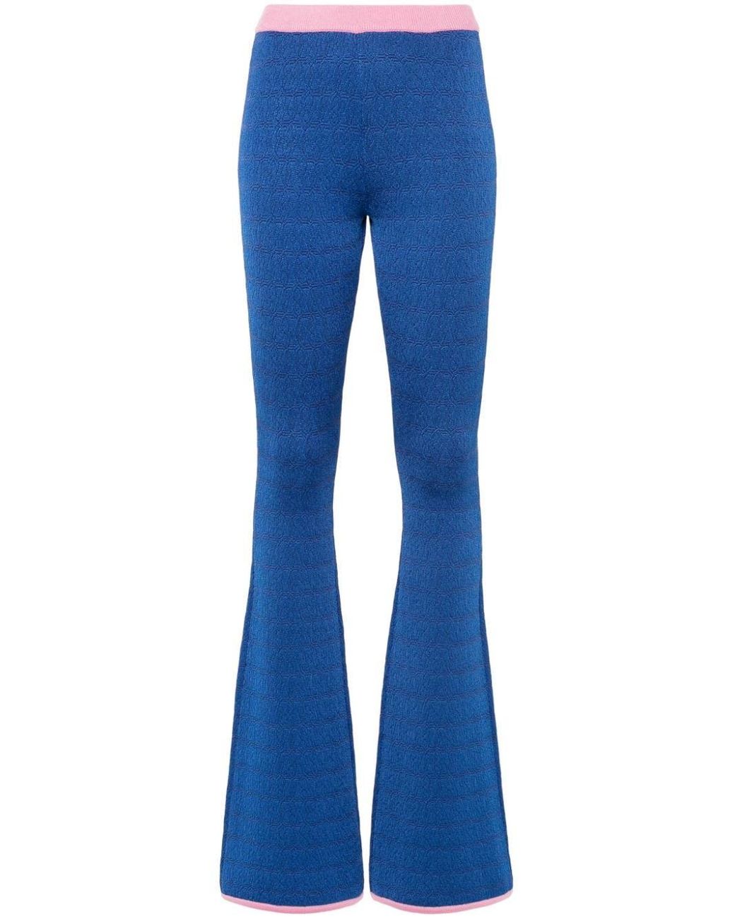 Pantalones acampanados con motivo en jacquard Bally de color Blue