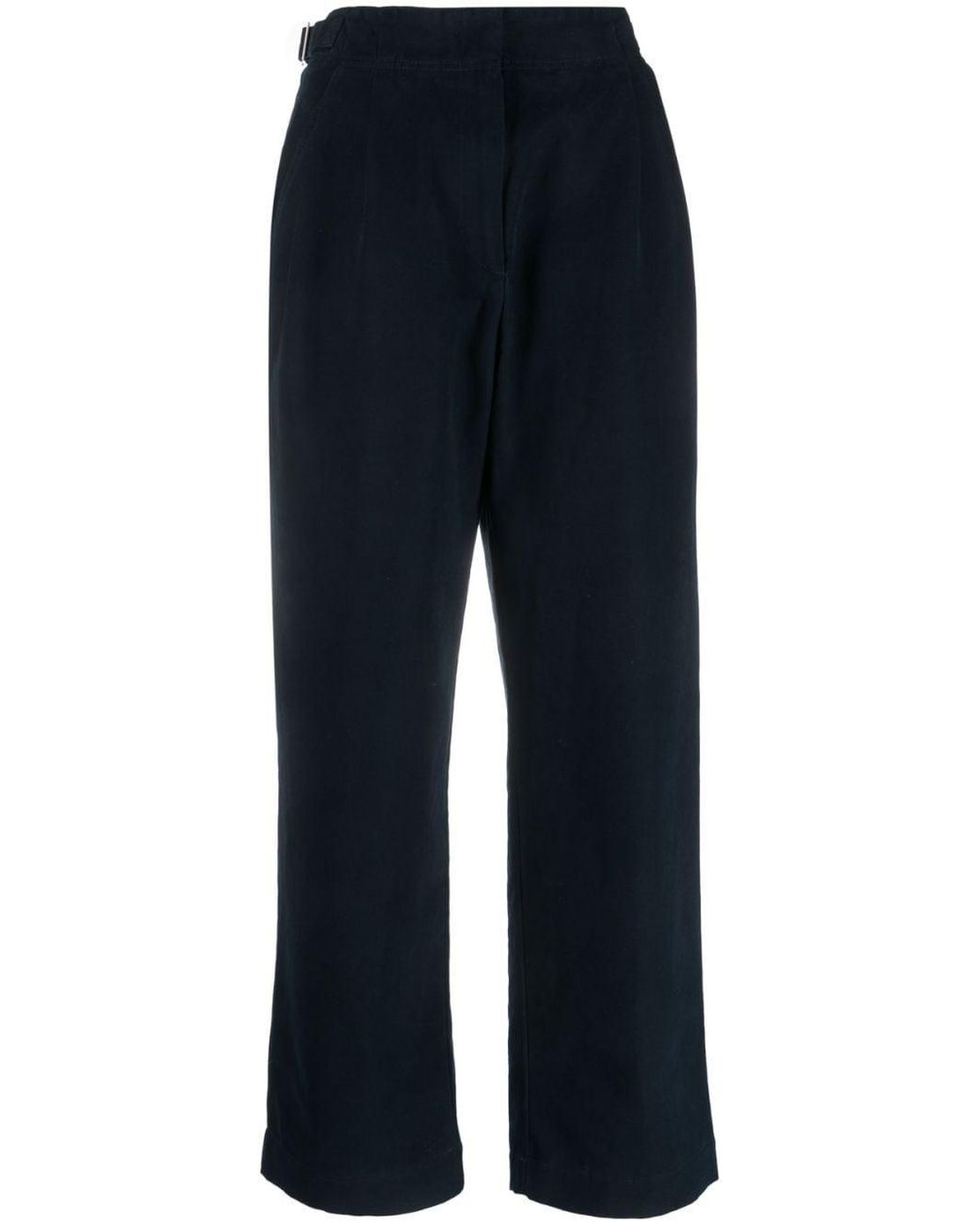 A.P.C. Blue Pleat-Detail Wide-Leg Cotton Trousers