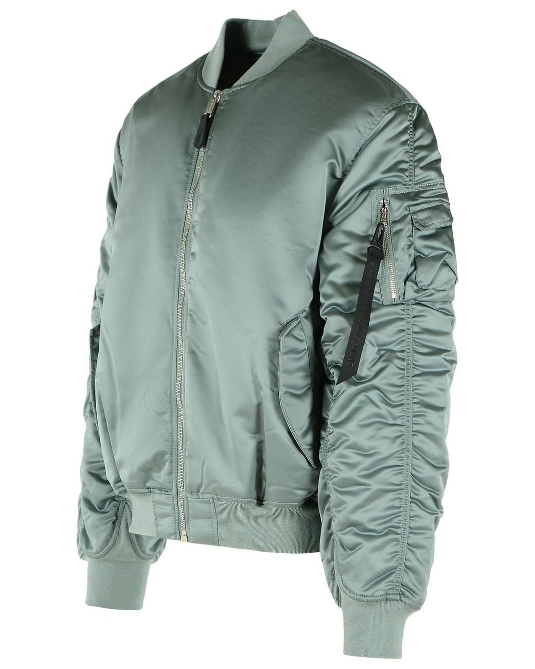 Alpha Industries Green Silverblue Ma-1 Uv Padded Nylon Bomber Jacket