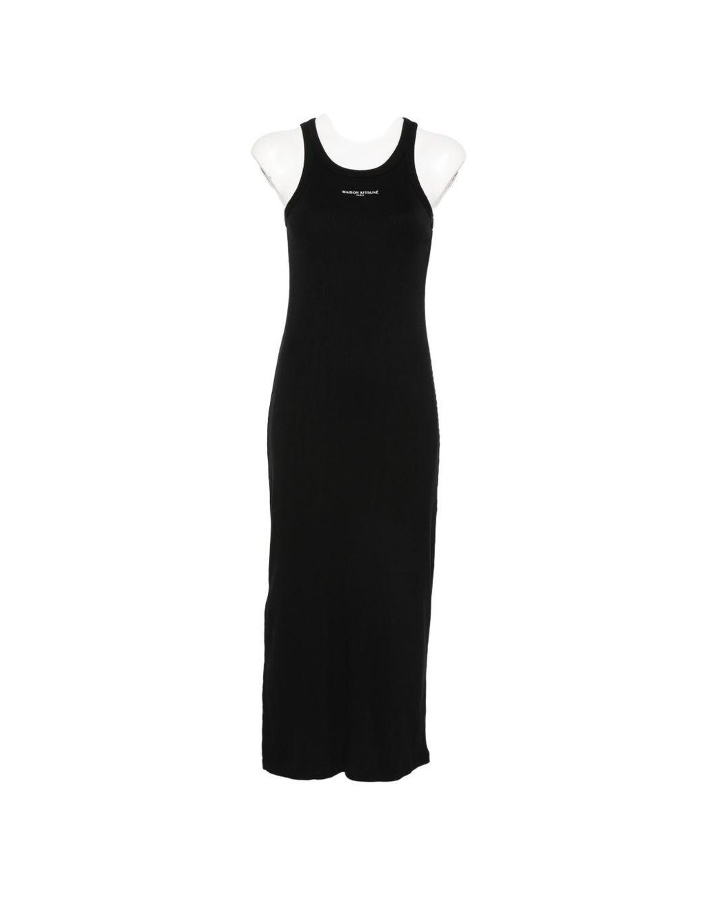 Maison Kitsuné Geribbelde Jurk in het Black
