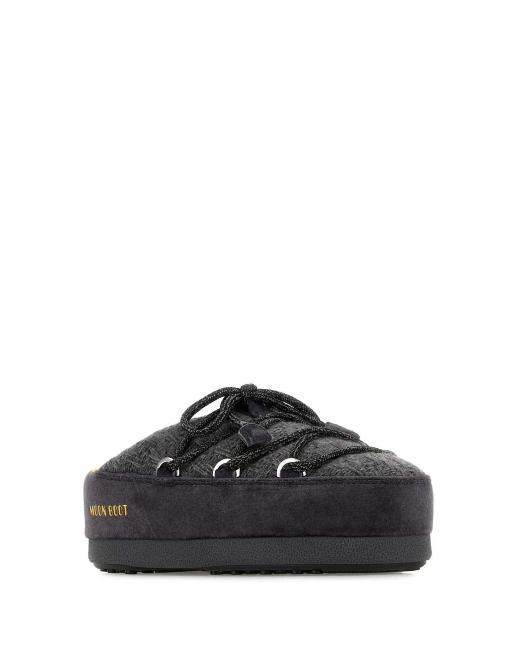 Moon Boot Black Dark Grey Fabric X Guest In Residence Evx Slippers