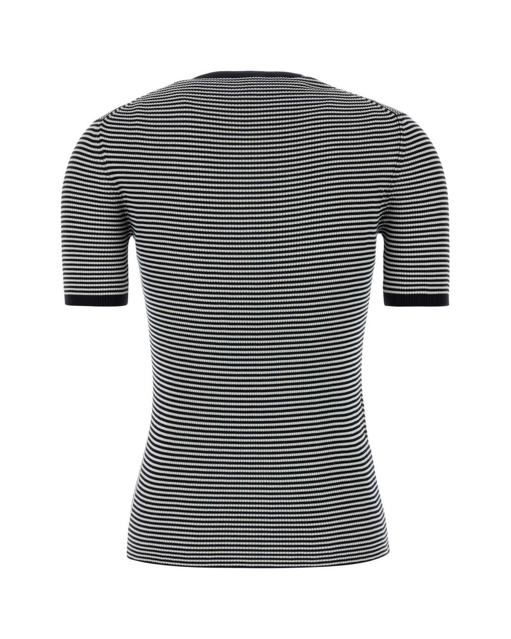 Prada Black Stripes Crew Neck T-Shirt