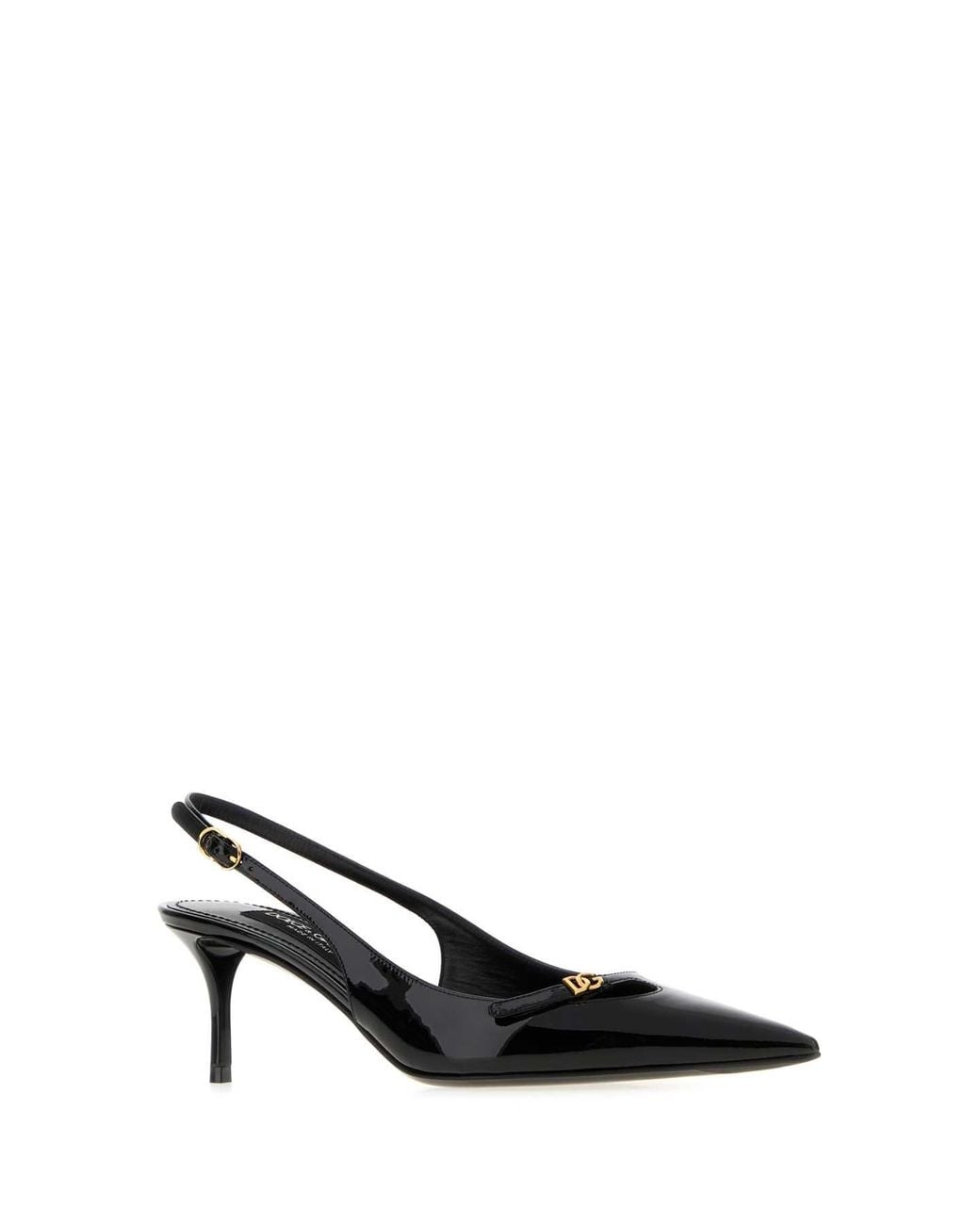 Dolce & Gabbana Black Logo Leather Pumps