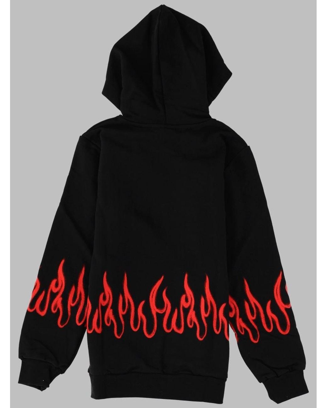 Vision Of Super Black Hoodie Kids With Spray Flames