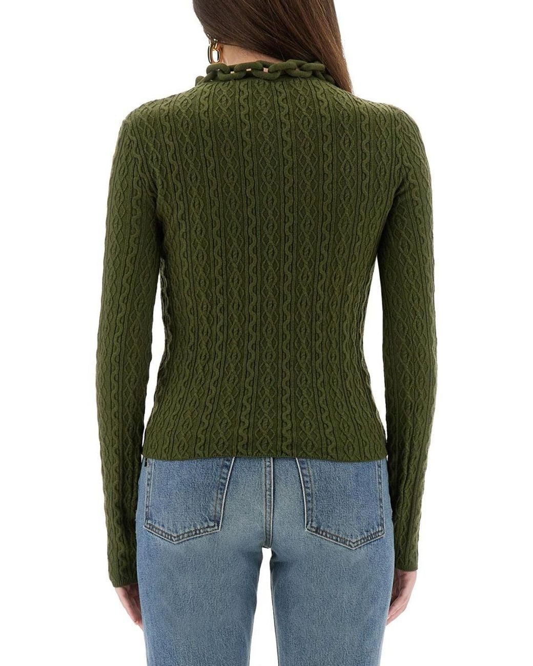 Rabanne Green Wool Jersey.
