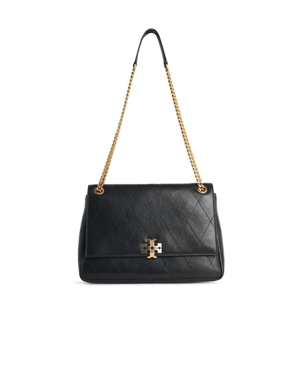 Tory Burch Black Medium 'Charlie Matelassé' Lear Shoulder Bag