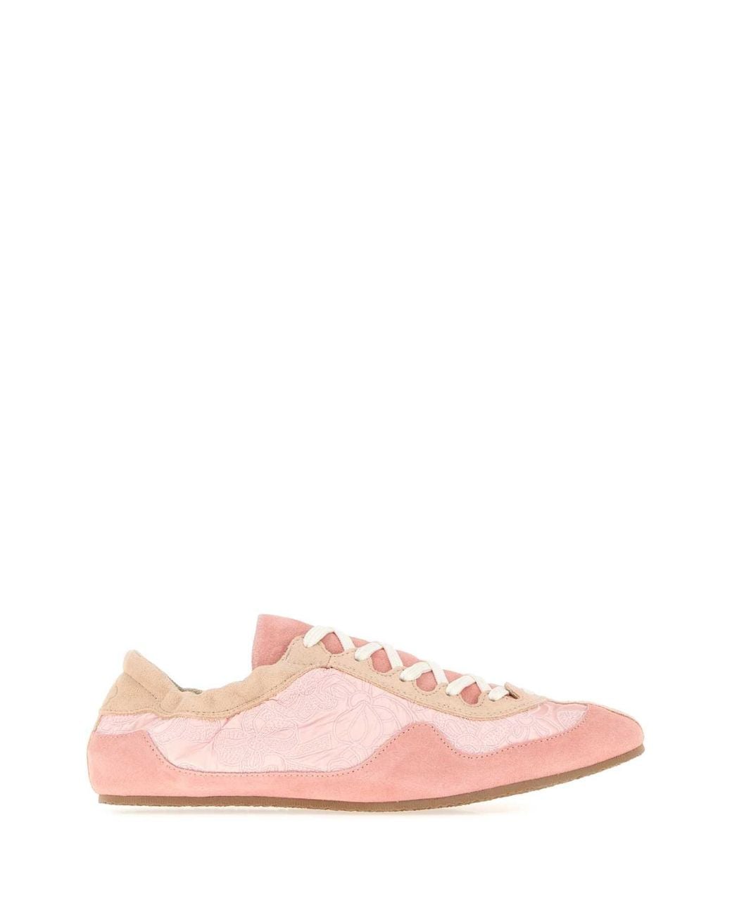 CECILIE BAHNSEN Pink Suede-Trim Fabric Sneaker For