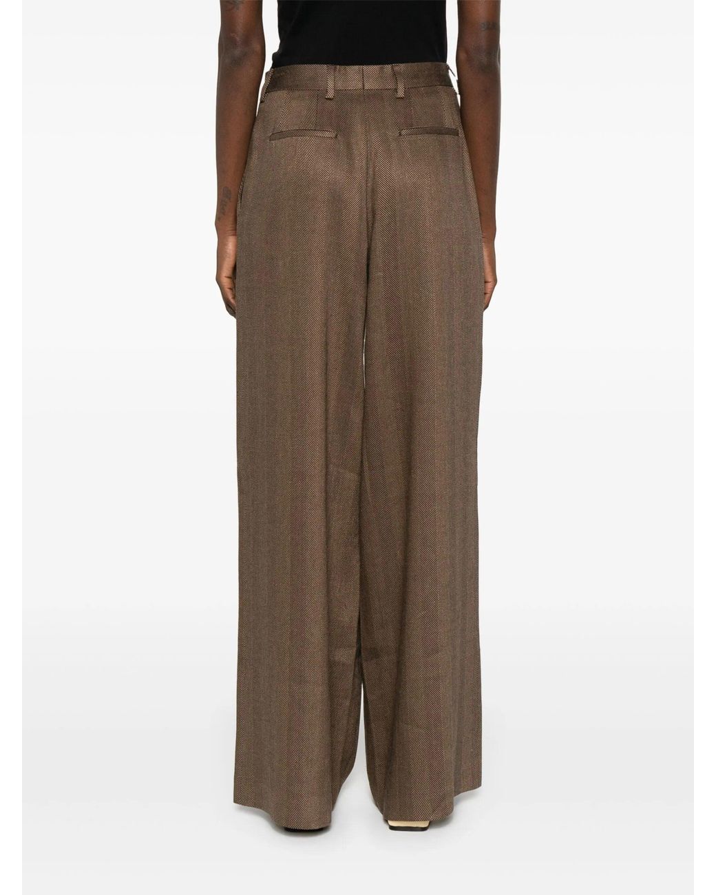 Officine Generale Brown Elia Pts Li Cot Herringbone Clothing