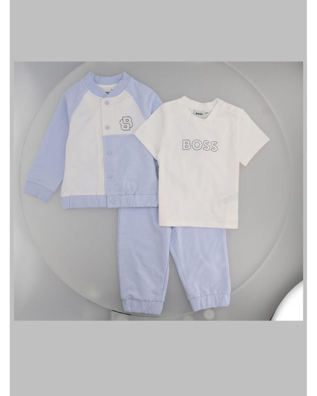 Boss Gray Set Tuta Sportiva E T Shirt Con Monogrammi Doppia B