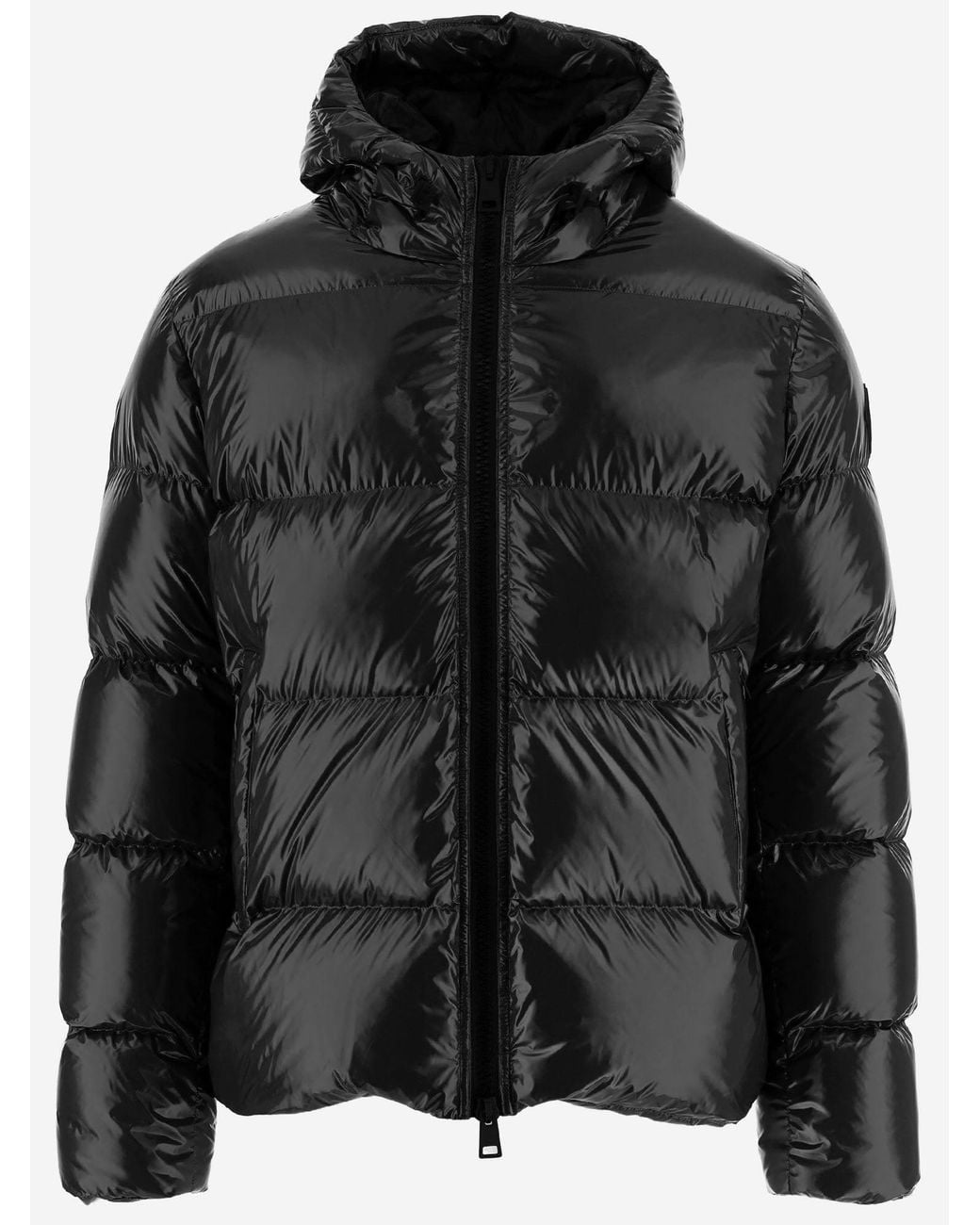 Herno Black Down Jacket Quilted Nylon Padded