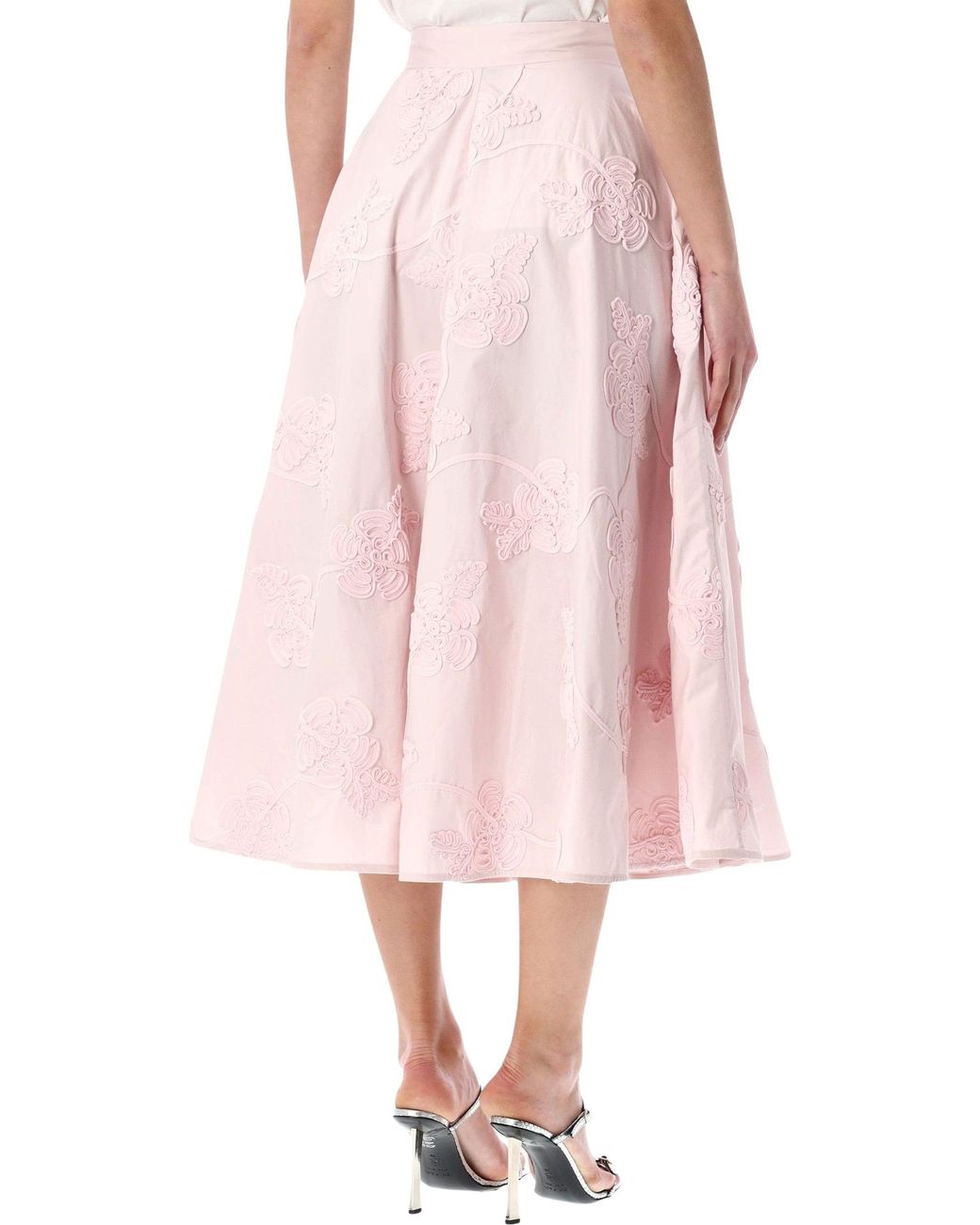 ROTATE BIRGER CHRISTENSEN Pink Rotate Light Floral Maxi Skirt