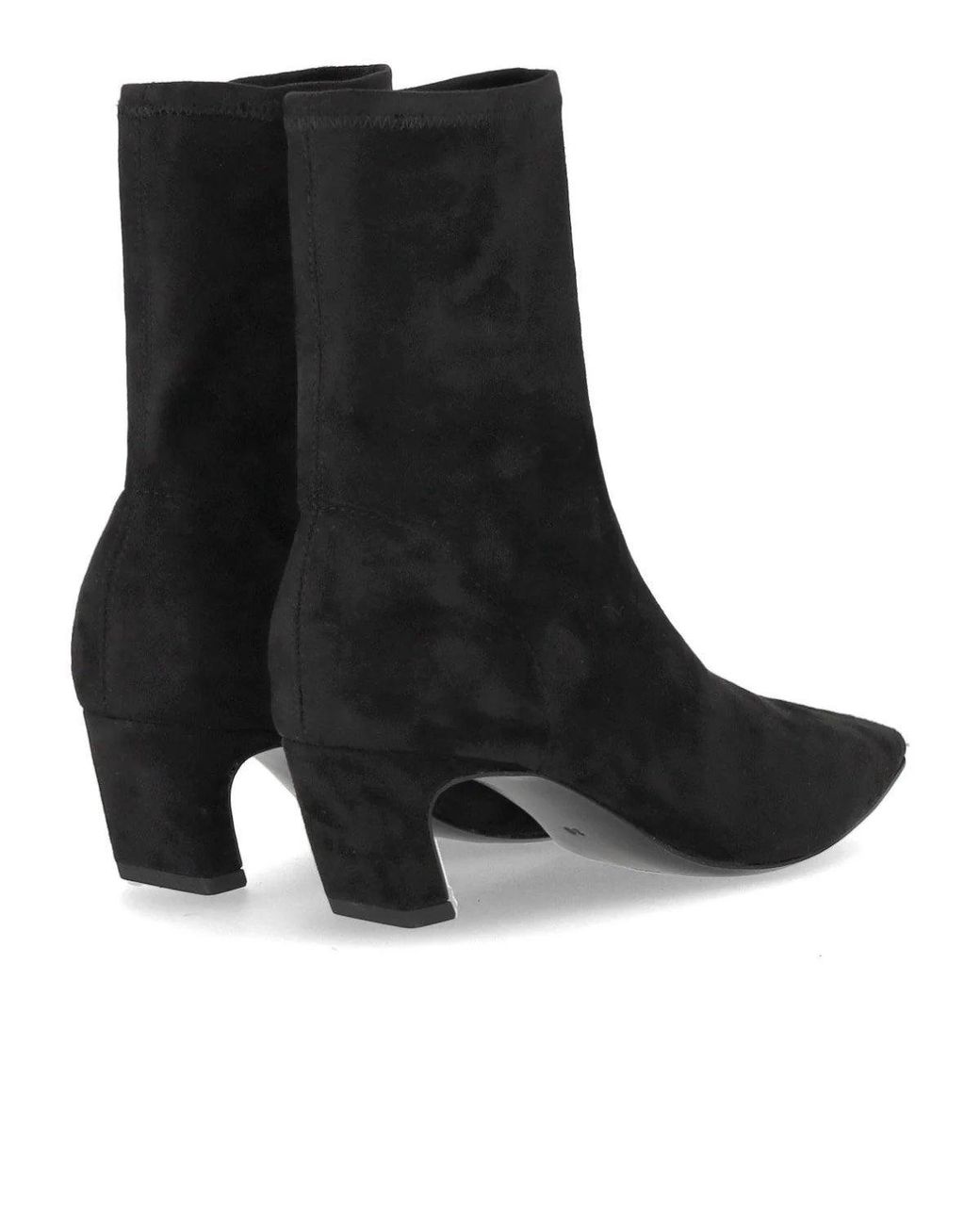 Ash Black Viva Suede Heeled Ankle Boot