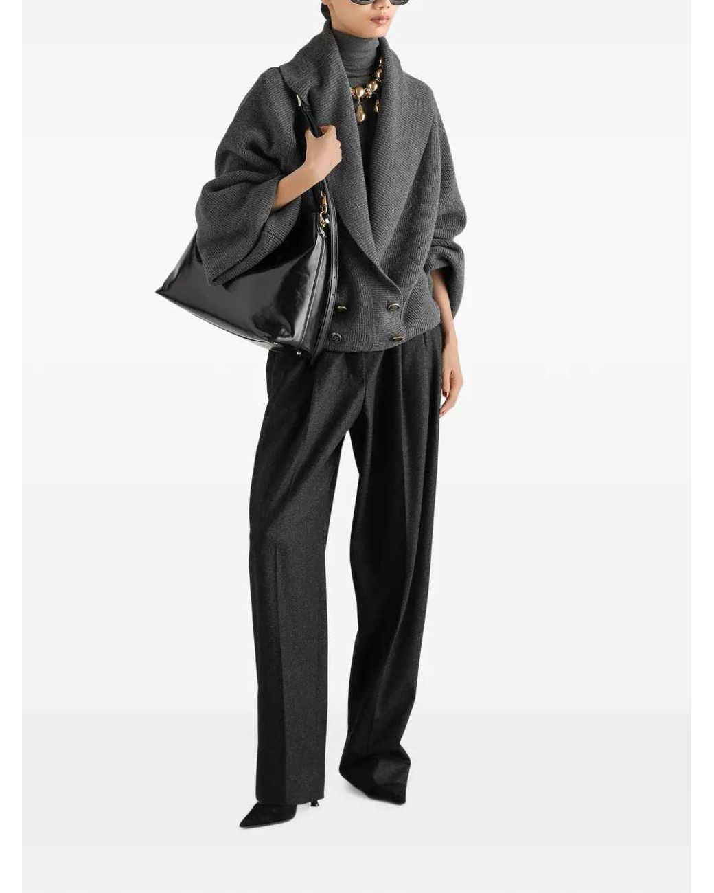 Dolce & Gabbana Gray Dolce & Gabbana Shawl-Collar Cardigan