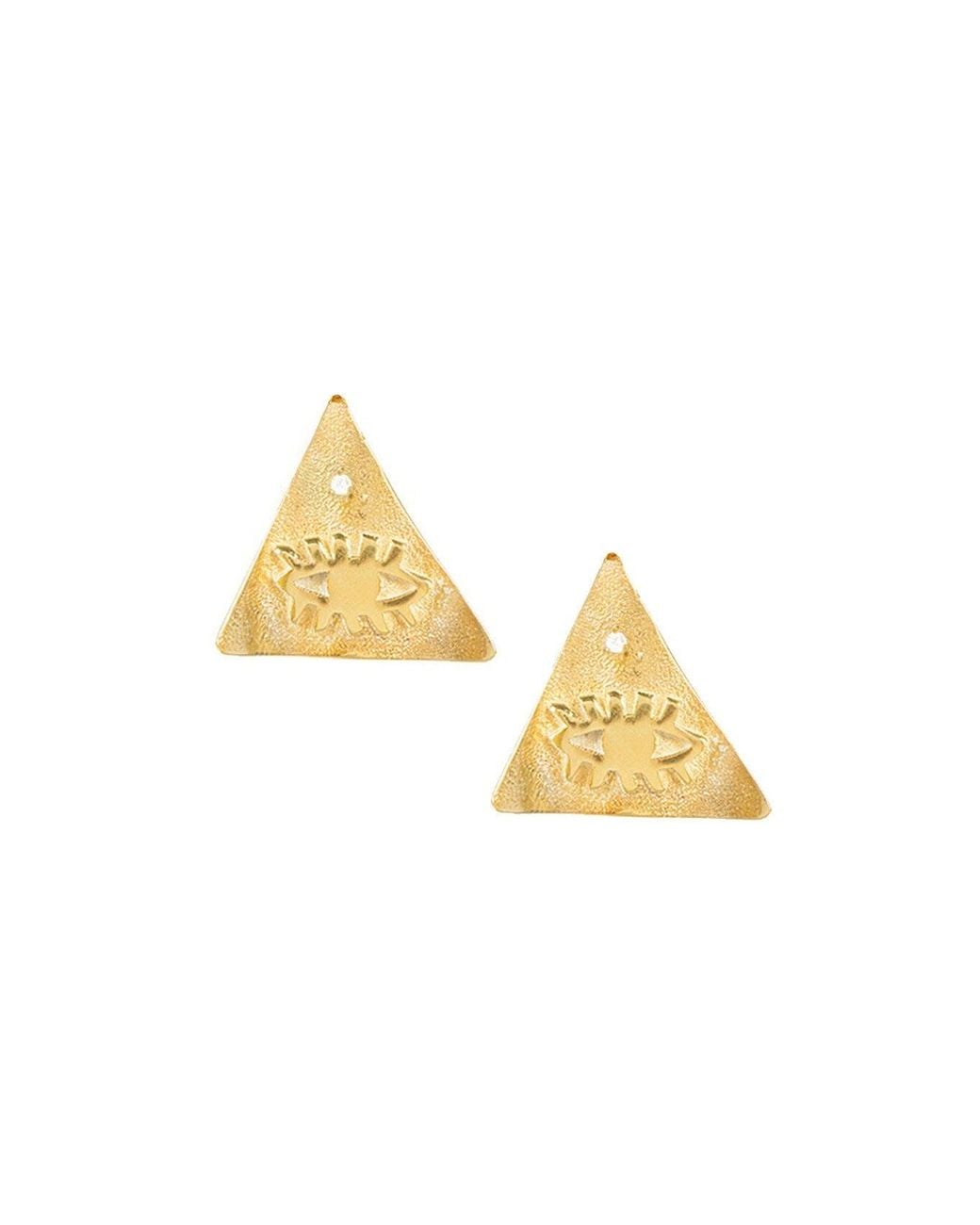Hermina Athens Metallic Kressida Pyramis Large Pin Earrings