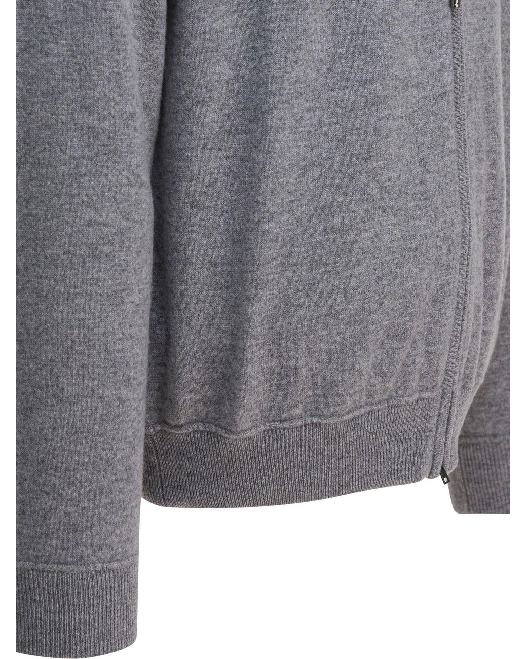 Herno Gray Cashmere Cardigan for men