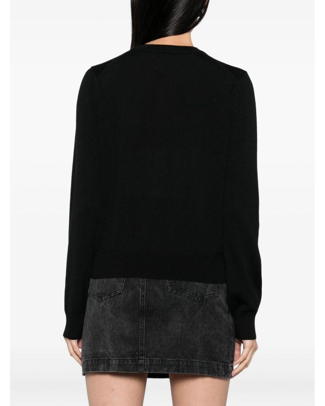 Maison Kitsuné Black Baby Fox Wool Cardigan