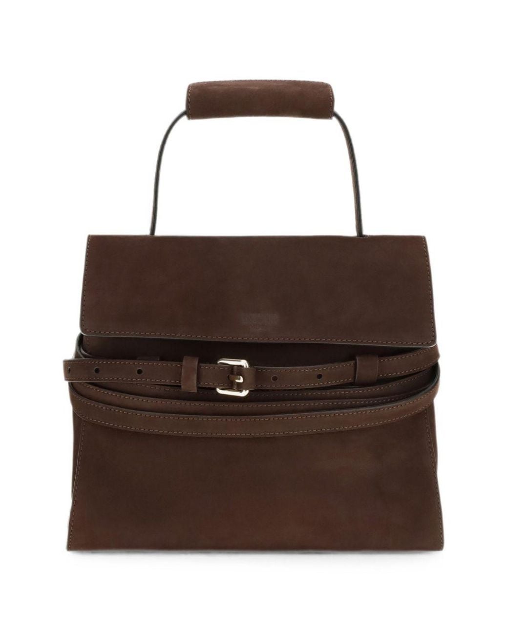 Moschino Brown Tie Me Top Handle Bag