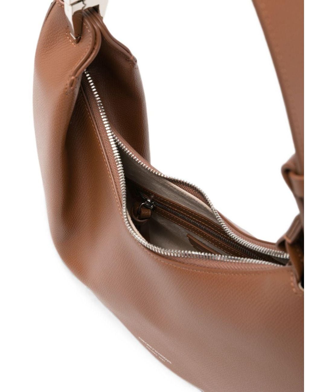 Emporio Armani Brown Medium Leather Hobo Bag