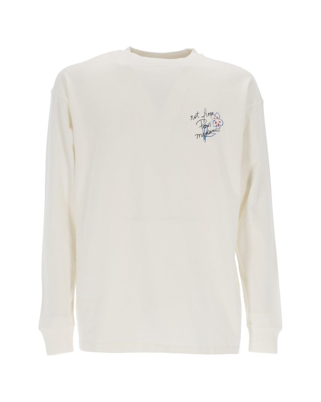 Drole de Monsieur White Off Esquisse Slogan Long Sleeve T Shirt