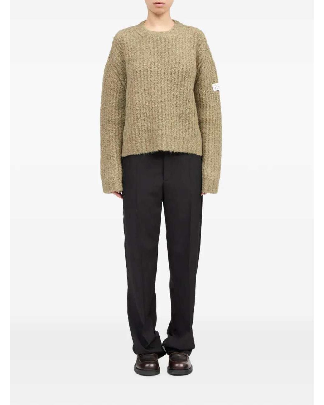 MM6 by Maison Margiela Green Crew Neck Sweater