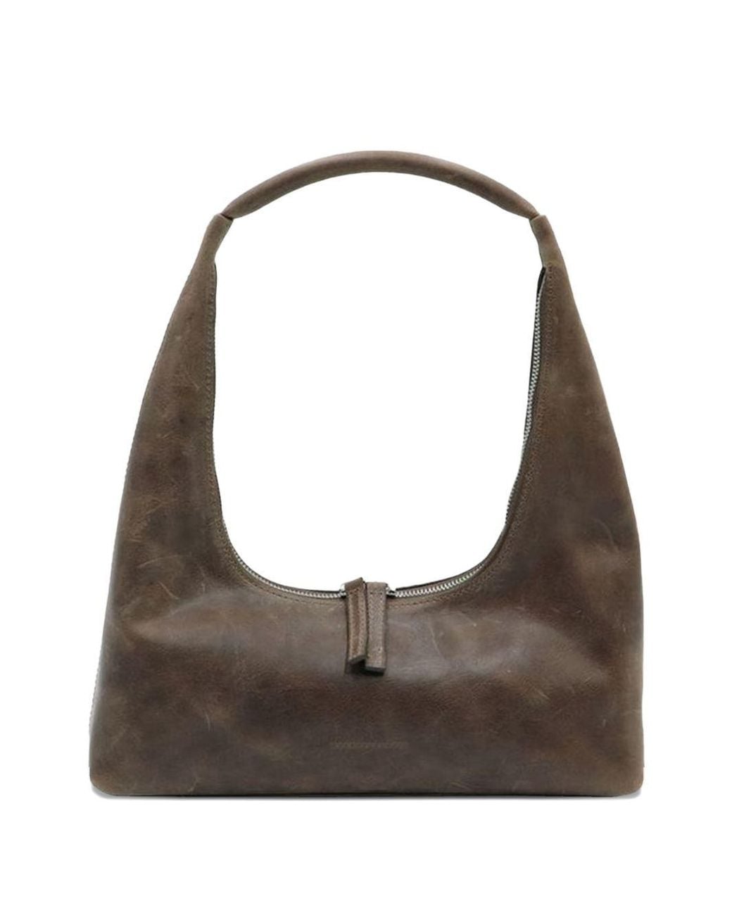 MARGE SHERWOOD Gray Leather Hobo Bag