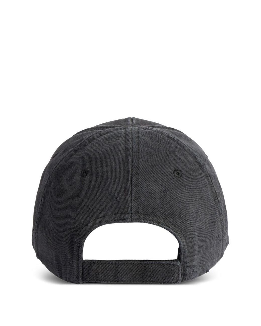 Balenciaga Gray Logo Cotton Baseball Cap