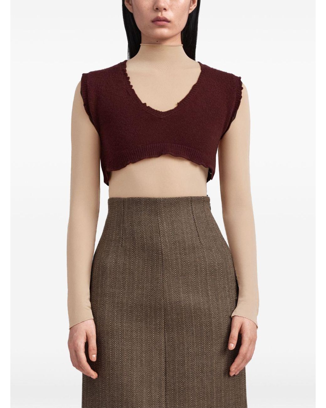 Maison Margiela Purple Cotton Cropped Top