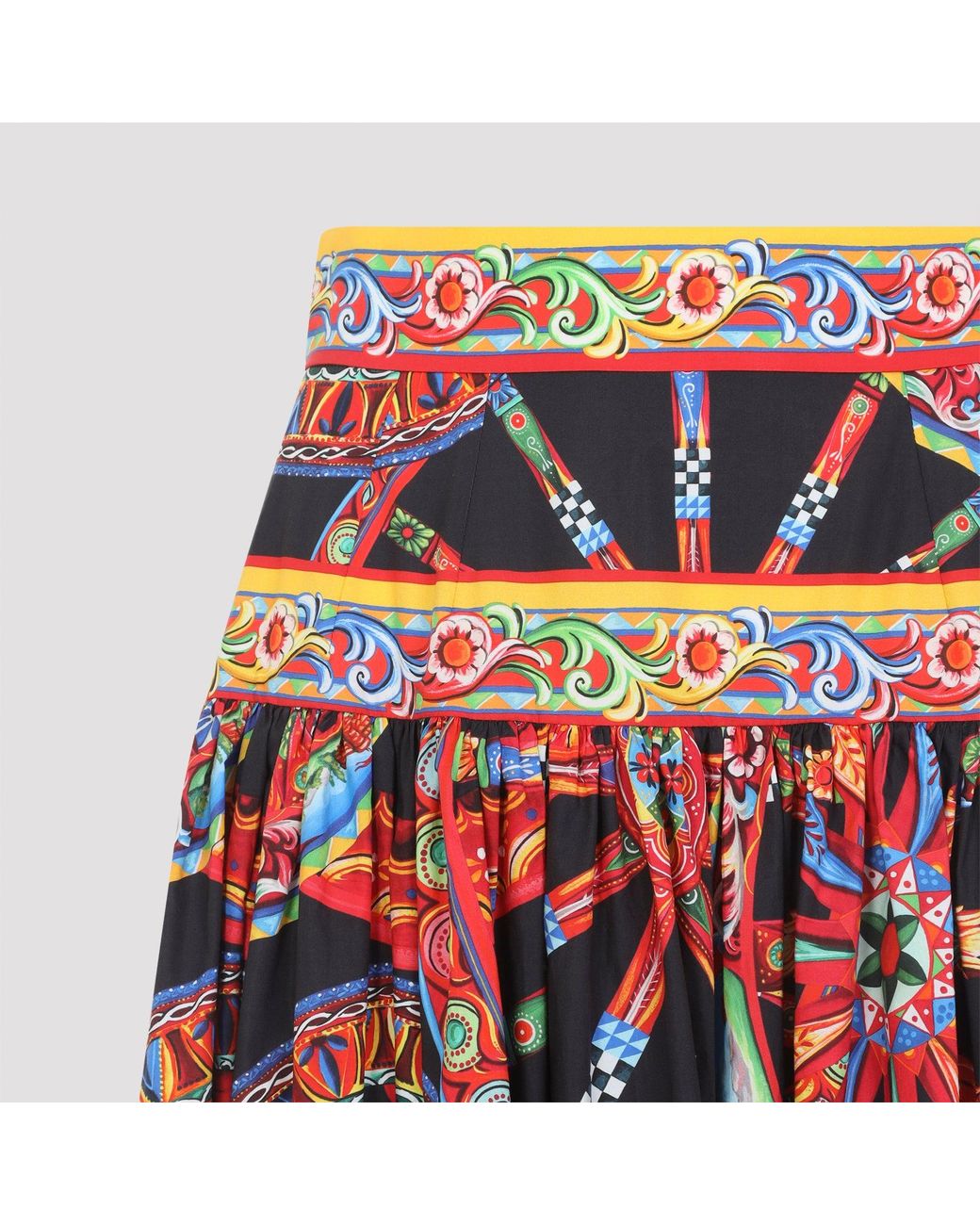 Dolce & Gabbana Red Dolce & Gabbana Popeline Midi Carretto Skirt