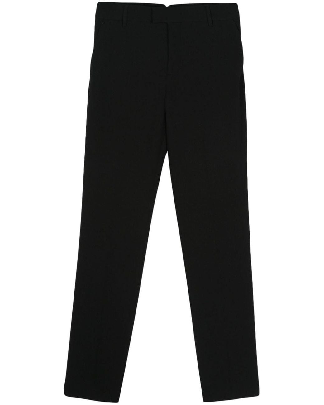 AMI Black Wool Cigarette Trousers