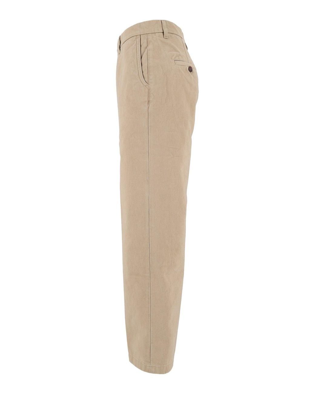 Tela Genova Natural Renzo Coffee Heritage Gabardine Chino Pants for men