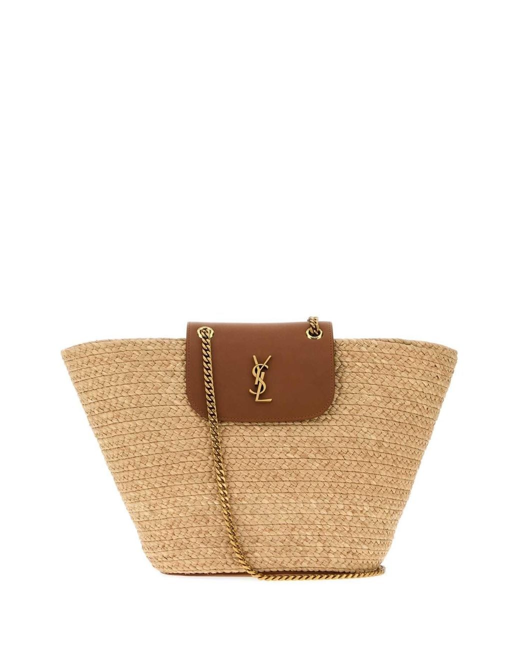 Saint Laurent Natural Raffia Manon Shopping Bag