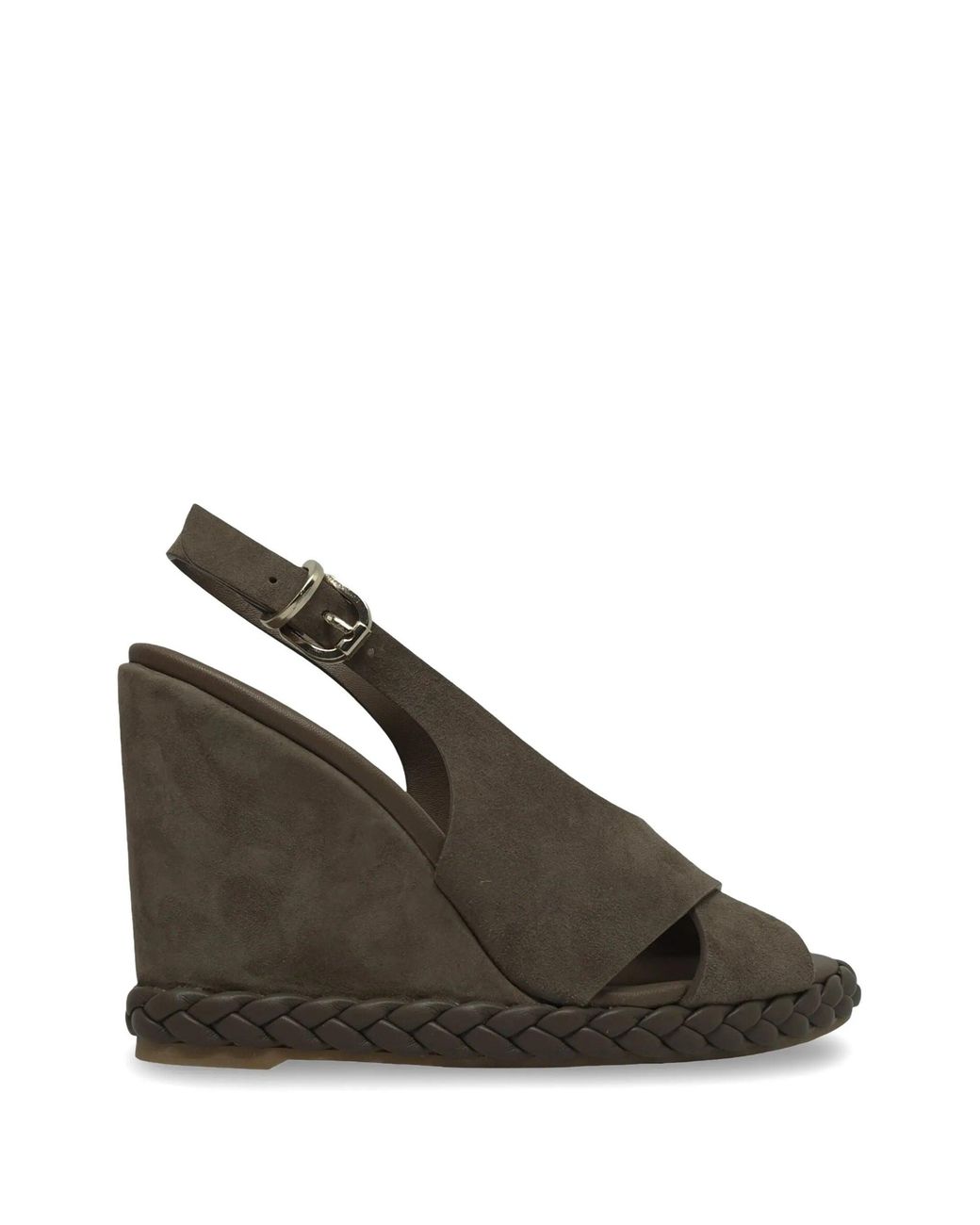 Castaner Brown Braided Wedge-Heel Sandals