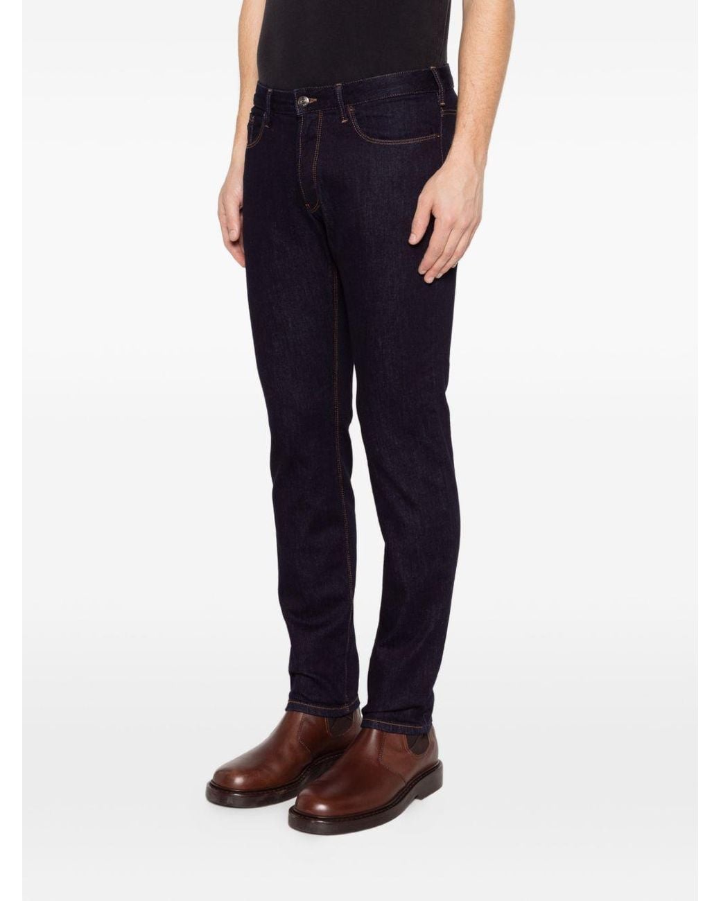 Emporio Armani Black Denim Cotton Jeans for men