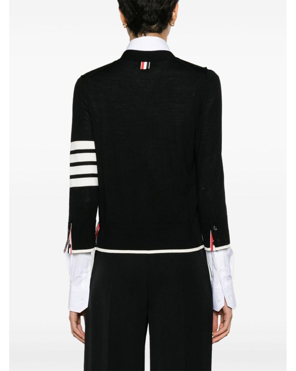 Thom Browne Black 4bar Wool Cardigan