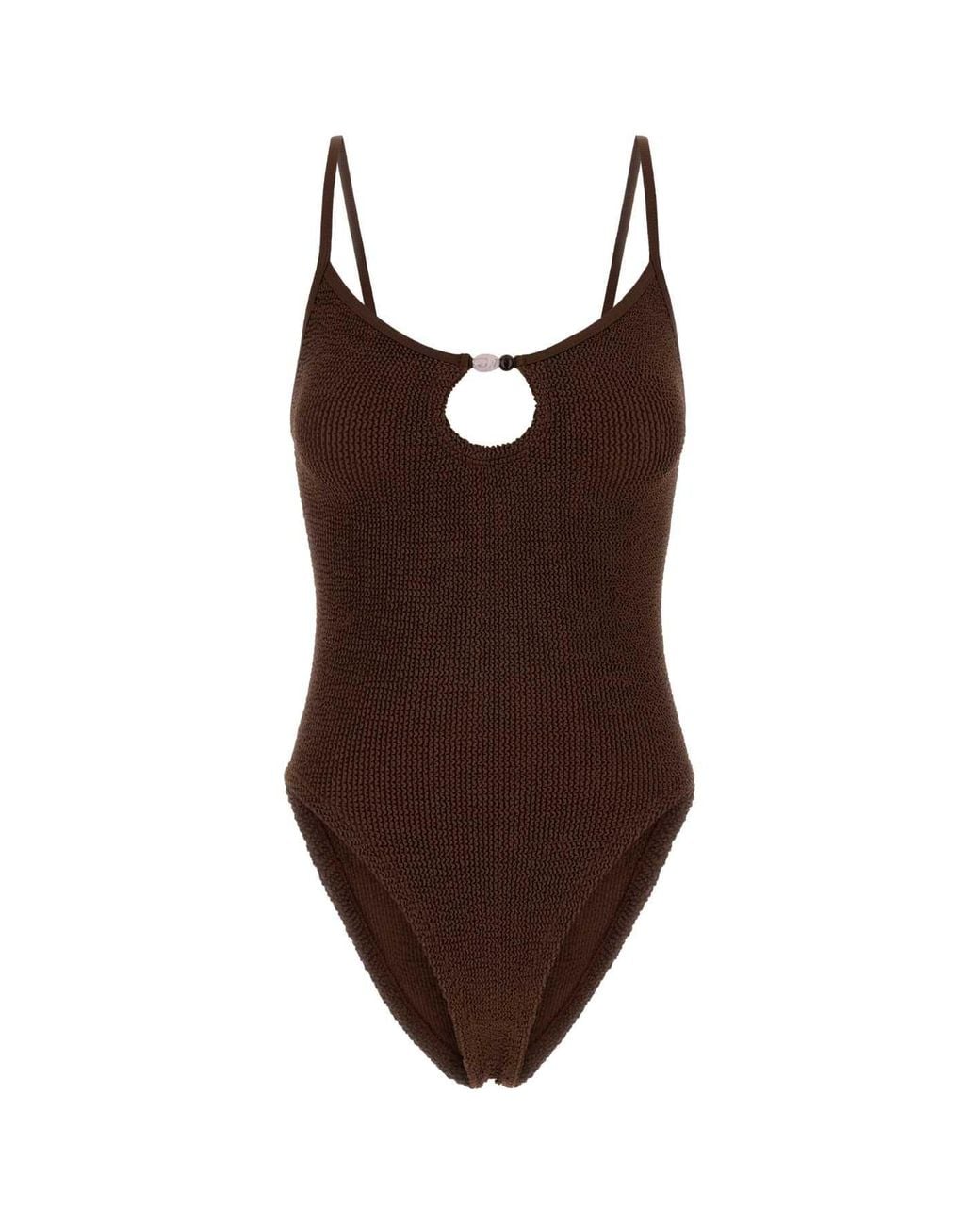 Hunza G Brown Chocolate Stretch Nylon Mia Swimsuit