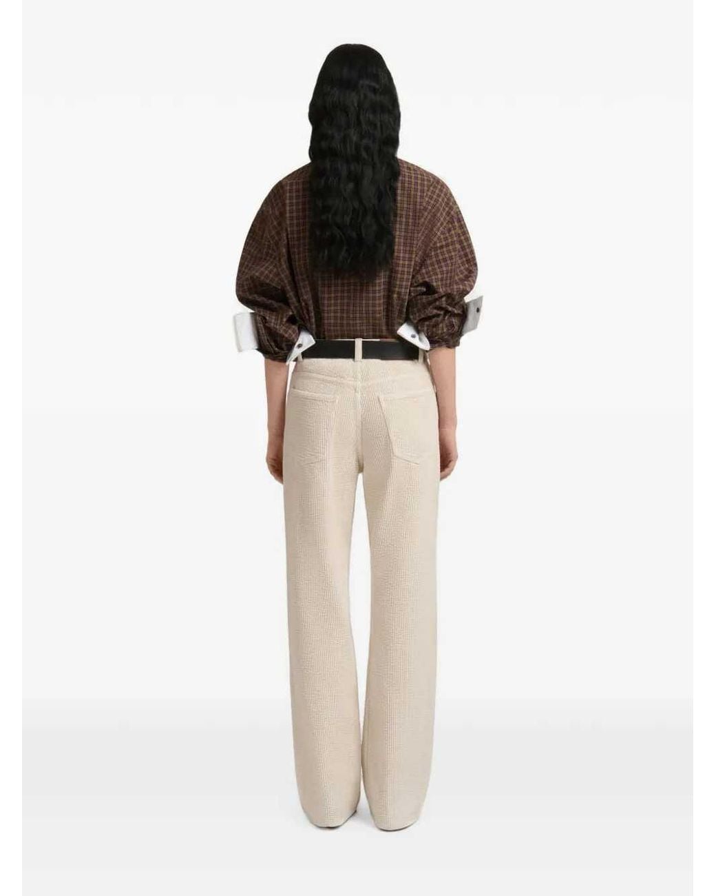 Marni White Corduroy Flared Trousers