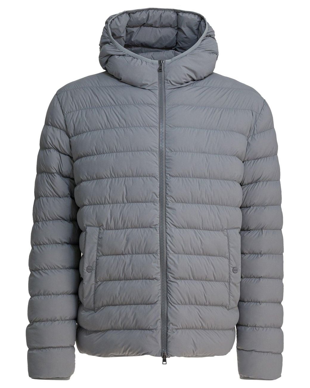 Herno Gray Hooded Rain Coat for men
