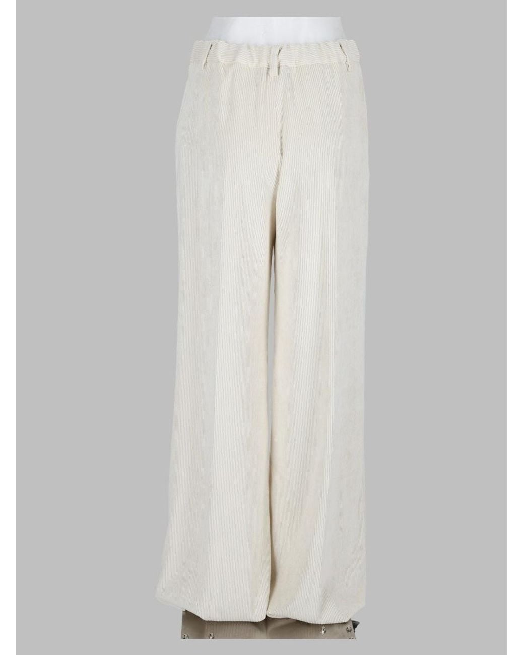 Herno White Tailored High-Rise Trousers For
