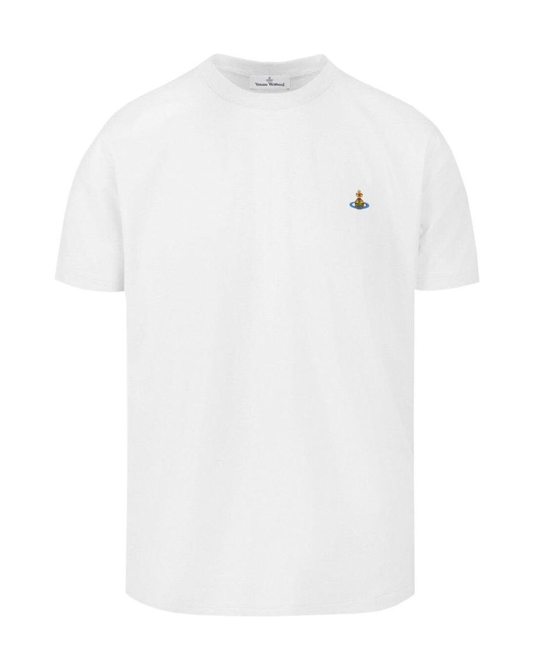 Vivienne Westwood White Short-Sleeved Classic T-Shirt With Embroidered Detail