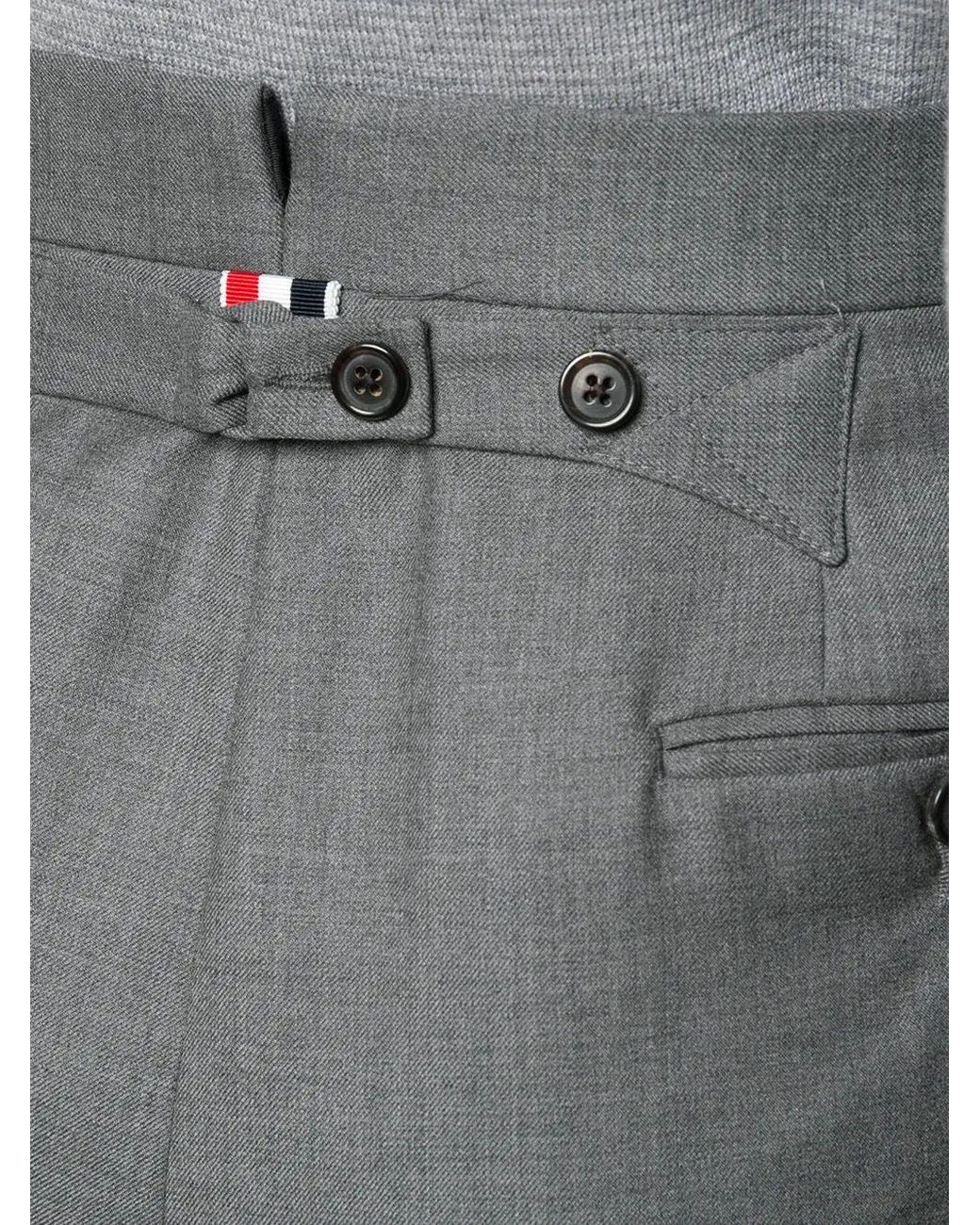 Thom Browne Klassieke Broek Met Rugband, Pasvorm 1 In Super 120's Keperstof in het Gray