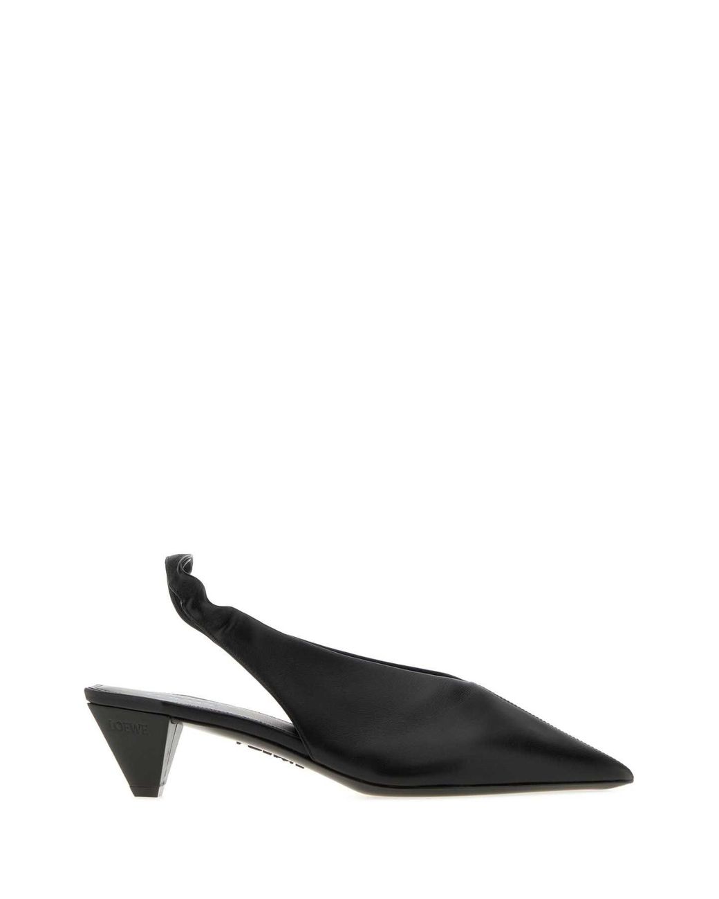 Loewe Black Leather Origami Cubic Pumps