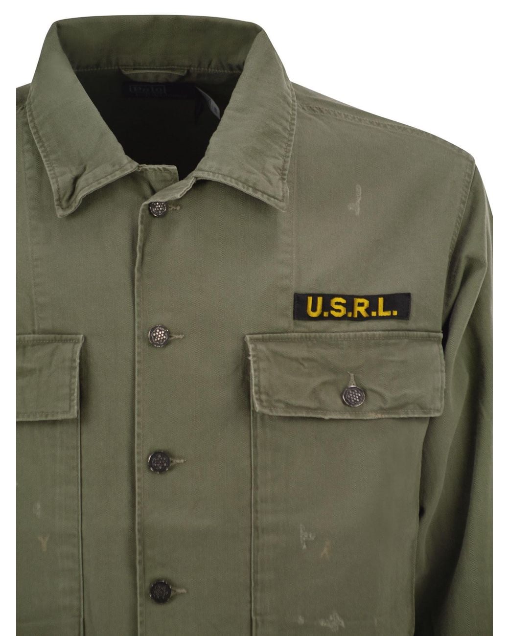 Polo Ralph Lauren Green Cotton Military Inspired Overshirt Jacket