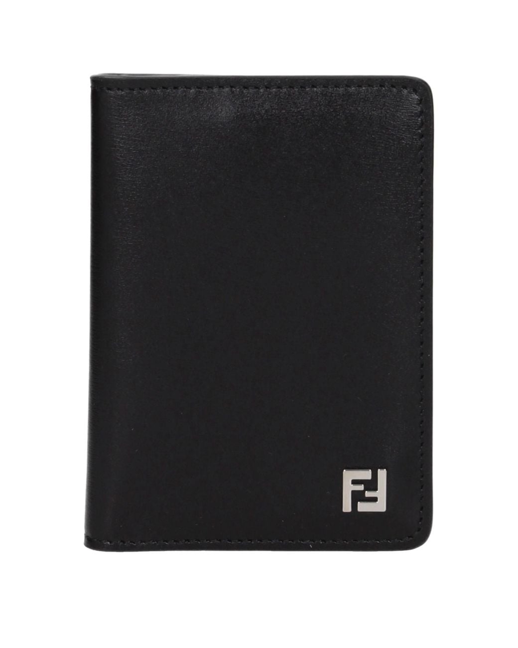 Fendi Black Document Holder Leather