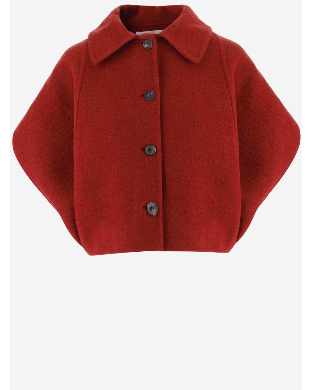 Niccolò Pasqualetti Red Crop Cashmere Jacket