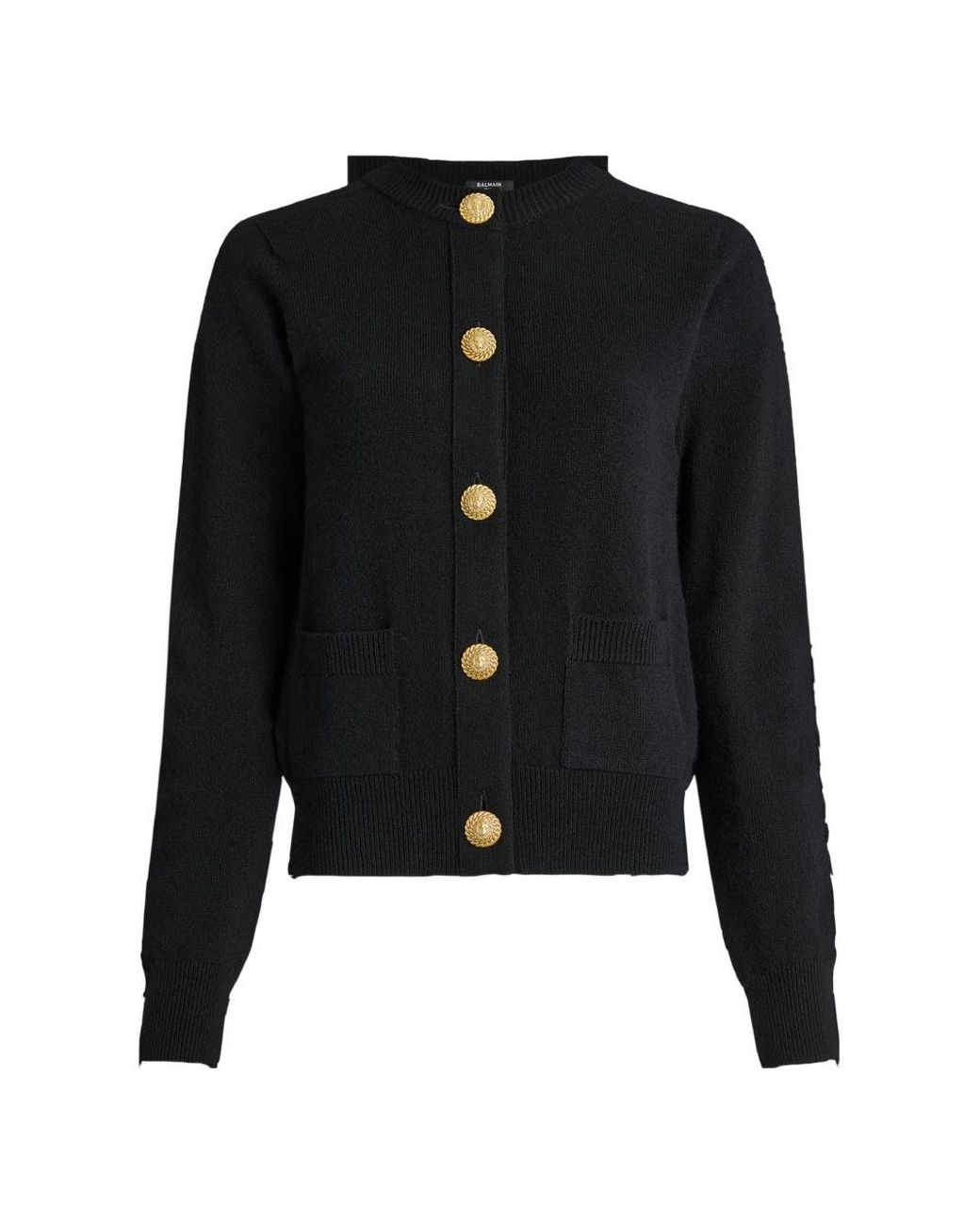 Balmain Black Cashmere Cardigan