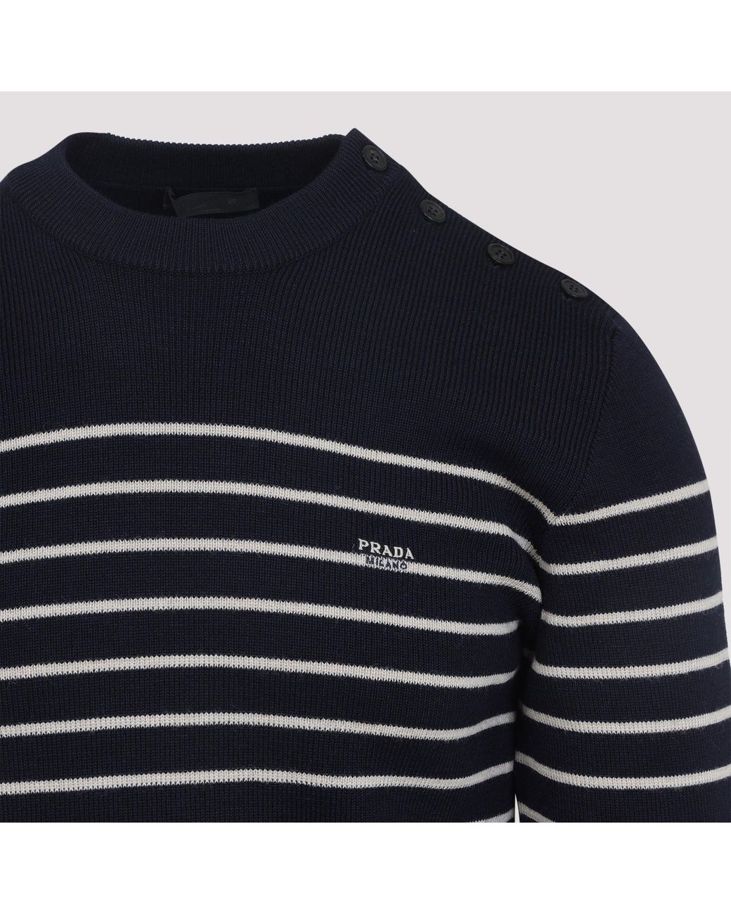 Prada Truien & Vesten ,Blauw ,Wol Virgin Wool Ronde Hals Trui in het Blue voor heren