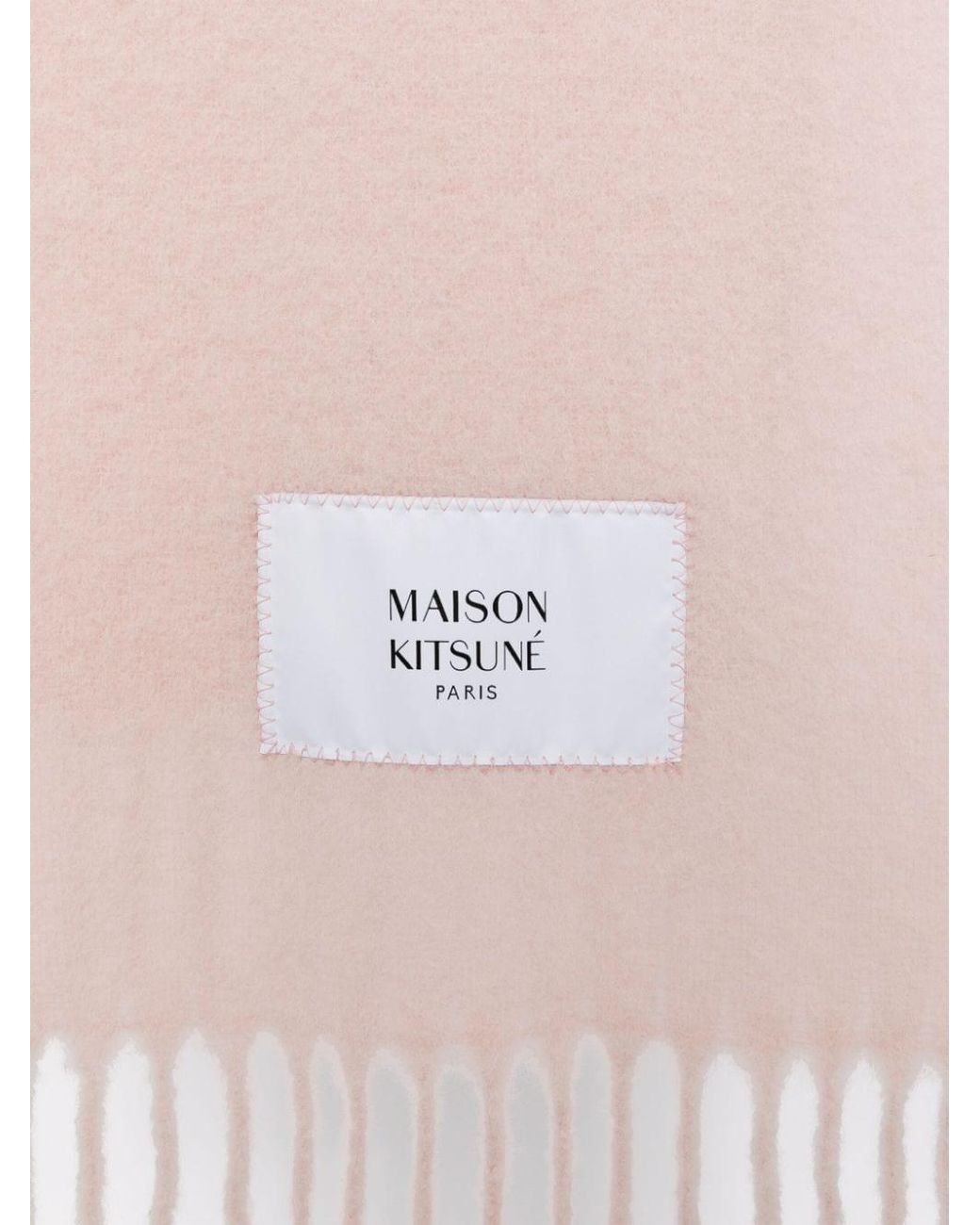 Maison Kitsuné Sjaal Met Logopatch in het White