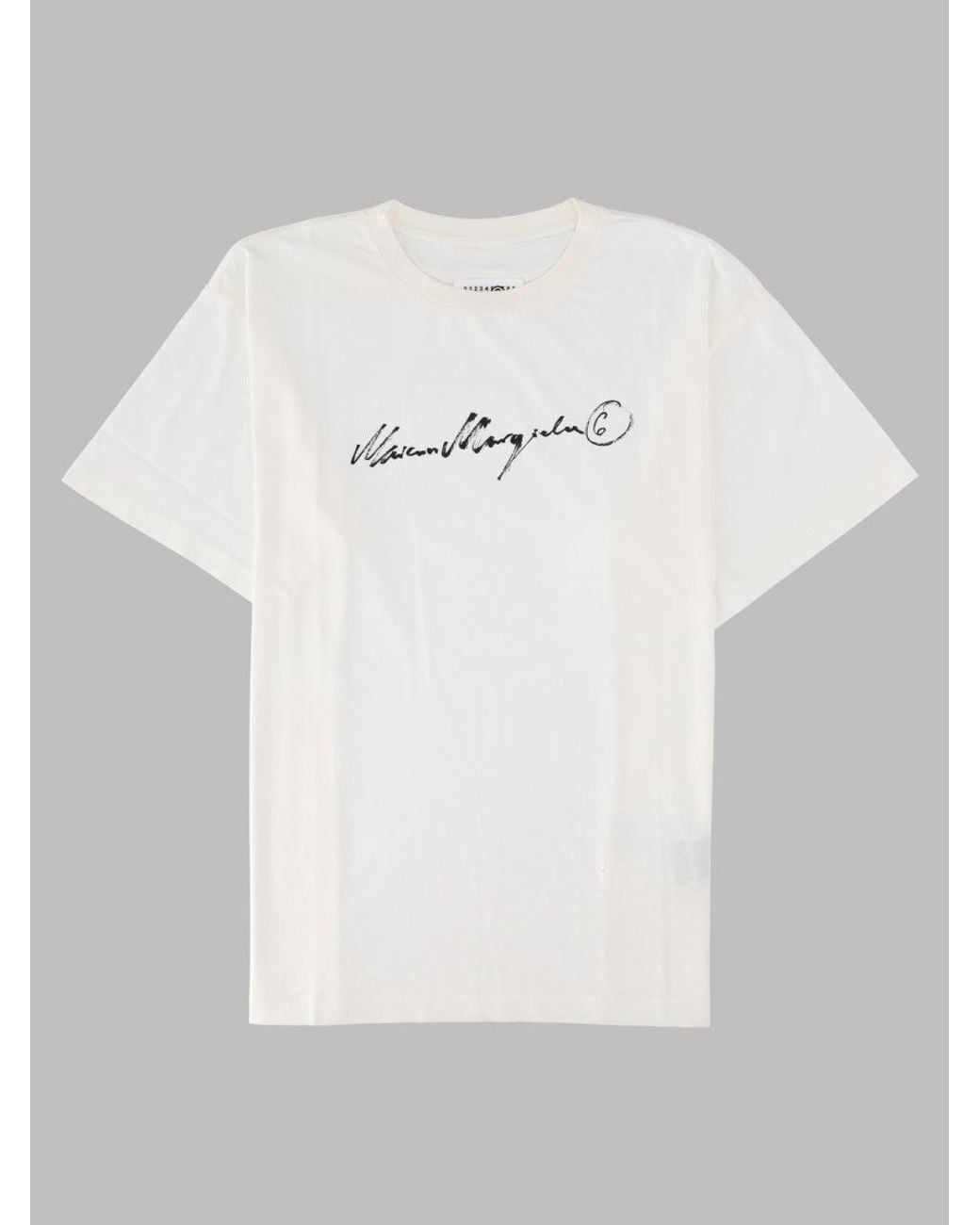 MM6 by Maison Margiela Gray T Shirt Con Logo